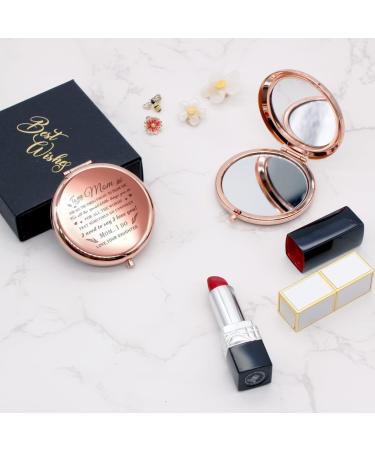 Wailozco 'To My Mom, I Love You' Rose Gold Compact Mirror - Unique & Meaningful Gifts for Mother's Day, Birthday, Christmas from Son - Buy Online on GoSupps.com