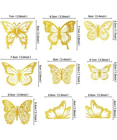 18pcs Butterfly Cake Decorations Butterfly Cake Topper 3D Gold Butterfly Cake Decorations for Wedding Bridal Shower Butterfly Birthday Decorations Gold Butterflies for Cakes Gold and White - Buy Online on GoSupps.com