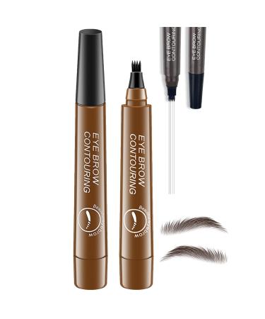 Nexavale Eyebrow Pencil, 2024 New Magic Eyebrow Pencil, Magic Eyebrow Enhancing Pencil, Lumierez 4 Tipped Precise Brow Pen, Waterproof Microblading Eyebrow Pen 4 Fork Tip Tattoo Pencil (01#)