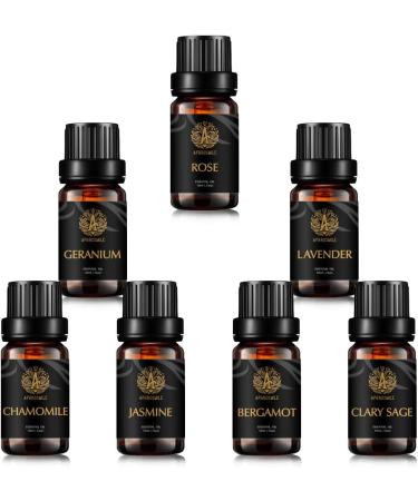 Aromatherapy Rose Essential Oil Set for Diffuser 7x10ml 100% Pure Chamomile Essential Oils Set for Humidifier - Pure Bergamot Clary Sage Jasmine Geranium Lavender Oils Set for Air Freshener - Buy Online on GoSupps.com