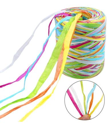 Colored Paper String Raffia Ribbon - 2 Rolls, 160 Meters/524 Feet, 6 Colors - Perfect for Gift Wrapping, DIY Crafts, and Party Decor - Buy Online on GoSupps.com