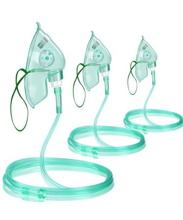 HUOBAOPAO 3 PACK Oxygen Face Mask Adult: with 6.6' Tube & Adjustable Elastic Strap - Size XL