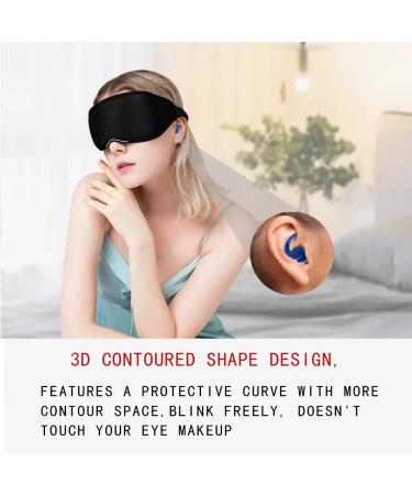 3D Contoured Sleep Mask with Ear Plugs - Lightweight, Blocks Out Light, Noise Cancelling, Adjustable Strap - Reusable, 33dB SNR - Buy Online on GoSupps.com