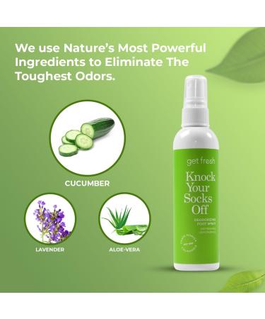 Fresh Knock Your Socks Off Deodorizing Foot Spray - Lavender Cucumber Scent | Unisex | 4oz | Combat Smelly Feet - Buy Online on GoSupps.com