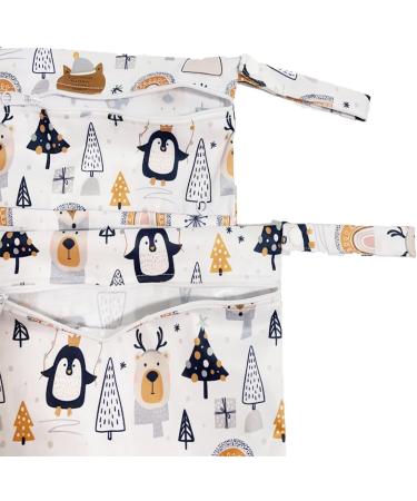 Trasun Diaper Bag with Pockets | Waterproof Washable Wetbag Organizer for Toddlers | Travel Gym Beach Pool - Penguin Design - Buy Online on GoSupps.com