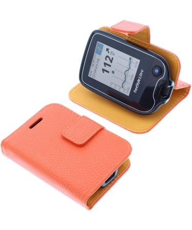 foto-kontor Case compatible with Abbott Freestyle Libre 2 Case Book Style orange Protective Case Book Orange