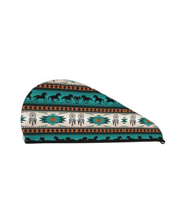 Horse Stripes Pattern Coral Velvet Dry Hair Cap Unisex Wet Towel Wrap The Ideal Bathroom Pool Party Beach and Home Accessory