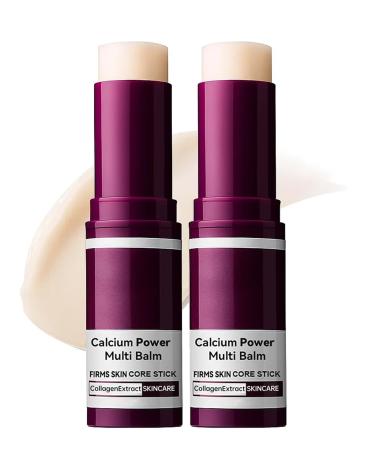 2PCS Calcium Multi Balm Stick Anti-Wrinkle Collagen Balm for Firming Lifting & Hydrating Skin Reduces Sagging & Fine Lines on Eyes Neck & Face Reduces Sagging & Fine Lines