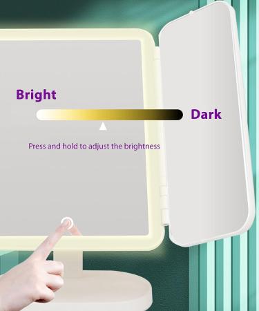 Rechargeable Makeup Mirror with Lights - LunaBox Vanity Mirror with 3X/5X Magnification and 3 Light Modes (White) - Buy Online on GoSupps.com