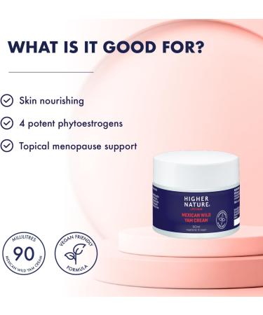 Higher Nature - Mexican Wild Yam Cream -Luxurious Body Cream - Topical Menopause Support - Vegetarian & Vegan 90ml - Buy Online on GoSupps.com