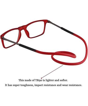 Yipoch Magnetic Reading Glasses - Stylish & Lightweight Folding Design with Neck Strap for Men & Women | Frosted Black - Buy Online on GoSupps.com