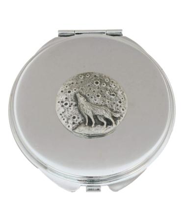 Wolf Full Moon Compact Mirror Handbag Gift With Free Engraving 501