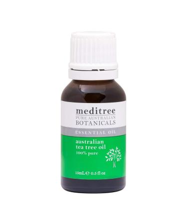 NaturesPlus Meditree Pure Australian Botanicals Tea Tree Oil - .5 fl oz - 100% Pure Essential Oil Natural Antiseptic - Maintains Glowing Skin - Deep Cleans Pores Reduces Redness - Natural Vegan Tea Tree 0.5 Fl Oz (Pack o