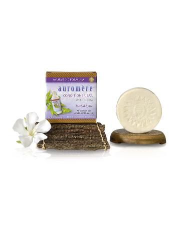 Auromere Ayurvedic Conditioner Bar for All Hair Types Vegan Non-GMO Deep Moisturizing Nourishing Herbal Formula with Neem Zero Waste Recyclable packaging (2.12oz solid bar) 1 Pack