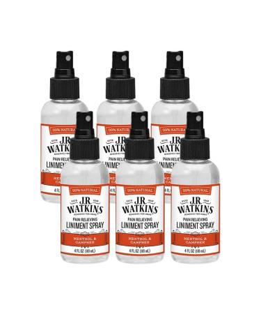 J.R. Watkins Liniment Spray  Original Pain Relieving Misting Spray  Soothes Arthritis Aches & Pains  Fast Acting Muscle Reliever, 4 fl oz (6 Pack) 4 Fl Oz (Pack of 6)