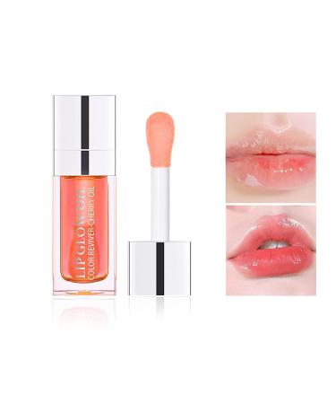 Melemando Hydrating Lip Glow Oil 5 Colors Moisturizing Lip Oil Gloss Not Greasy Transparent Plumping Lip Gloss Nourishing Repairing Lip Oil Tinted for Lip Care and Dry Lips (Colors 01)