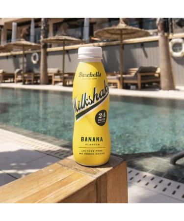Barebelles 8 x 330ml Milkshake With Welari Thank You Card Banana Flavour Breakfast Drink Fruity Dairy Beverage (2640ml) (8pack) - Buy Online on GoSupps.com