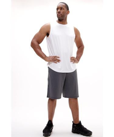 DEVOPS Men's Relaxed-Fit Workout Gym Tank Top - X-Large, White - Sleeveless Design - Buy Online on GoSupps.com