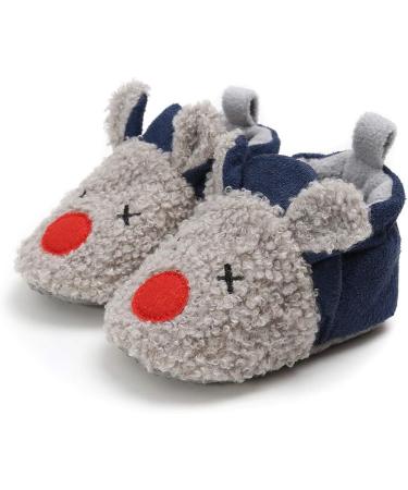 LACOFIA Baby Anti-Slip Soft Sole Winter Booties 6-12 Months - Navyblue Mouse - Buy Online on GoSupps.com