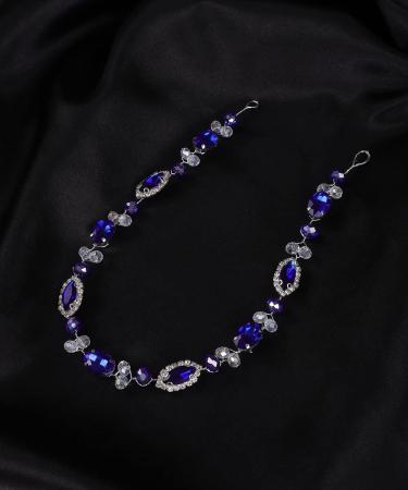 Denifery Makeup Bridal Head Jewelry - Blue Sapphire & Crystal Hair Accessories for Weddings & Parties - Buy Online on GoSupps.com