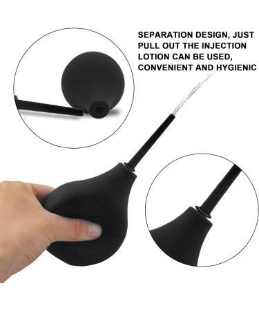 SKHAOVS Enema Bulb Douche Kit - Reusable Silicone Nozzle, Comfortable 160ml Capacity - for Men and Women - Includes Cleaning Brush (Black) - Buy Online on GoSupps.com