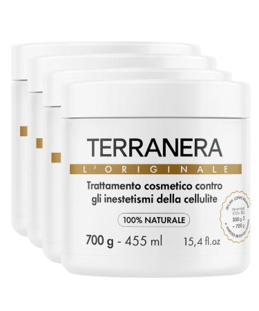 ALOHALABS Terranera Anti-cellulite Mud 2kg (4x500g) - Body Drainage Treatment - Reduces Cellulite Imperfections and Firms Skin (Large)