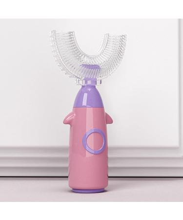 Rocket Shape Kids U-Shaped Toothbrush - Food Grade Soft Silicone Brush Head 360 Oral Teeth Cleaning Design for Toddlers and Children 1-8 Years/8-12 Years Old Pink 8-12 Years Old - Buy Online on GoSupps.com