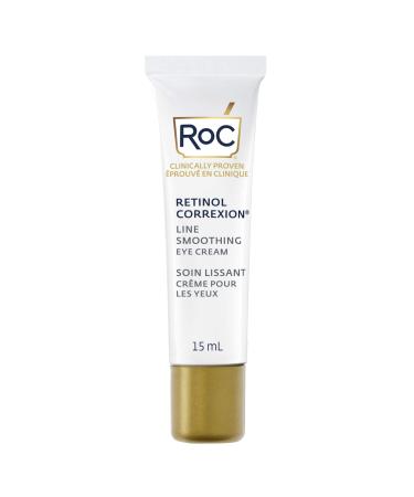 RoC Retinol Correxion Under Eye Cream for Dark Circles & Puffiness Daily Wrinkle Cream Anti Aging Line Smoothing Skin Care Treatment 15ML White
