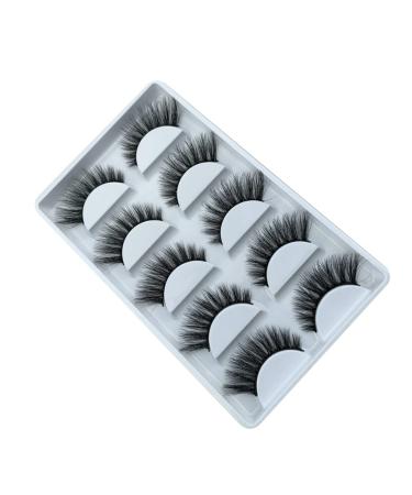 minkissy 5 Pairs Fake Eyelashes False Eyelashes Bulk Natural Easiest Fake Lashes Fluffy False Self Adhesive Eyelashes Natural Look Lash Accessories Makeup Accessory Magnetic 3d Fiber