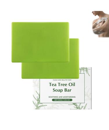 ZLHHRZJX Tea Tree Oil Soap Exfoliating Soap Gentle Cleaning for Healthy and Soothing Tea Tree Oil Soap Bar Relieves Foot Pain and Irritation of Tea Tree 2 Pack