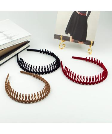 3 PCS Non Slip Cloth Rhinestone Headbands for Women - Wave Pattern Hair Bands with Teeth | Stylish Hair Accessories for Girls - Buy Online on GoSupps.com