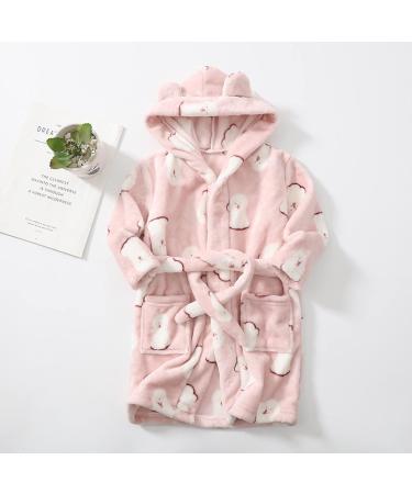 Colorful Kinder Cartoon Hooded Bathrobe for Girls | Plush Flannel Pajamas & Nightgown (Ages 1-8) - Cute Dog Design - Buy Online on GoSupps.com