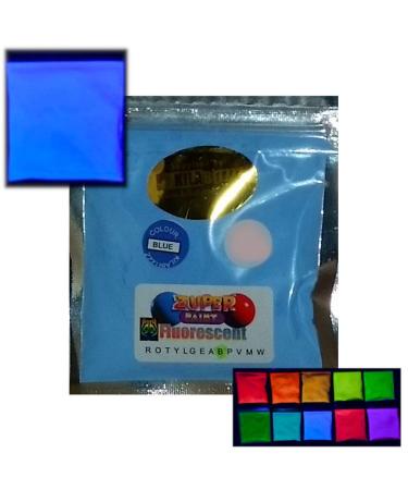 ZUPERPAINT Fluorescent Ultraviolet Neon UV Blacklight Glitter Powder - Choose from 10 Colors - Aqua Blue 25g