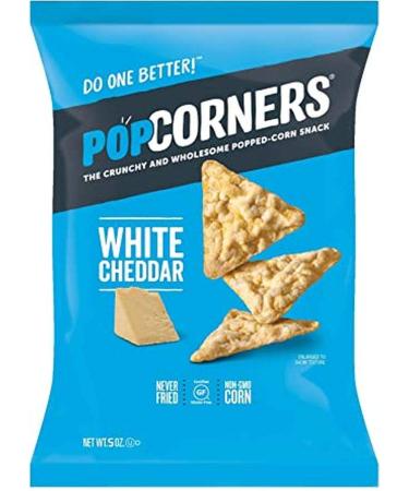 Popcorners White Cheddar Popped Corn Chips, 5 oz
