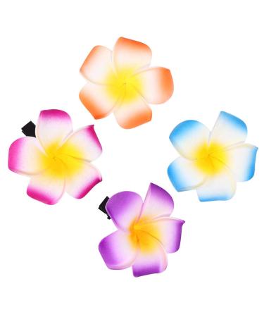 18 pieces Frangipani-Haarspange Hawaiian flower-hair clamp chiffon plumeria hair clips accessories flower hair clip hibiskus-hairpange hawaiian party hair needle