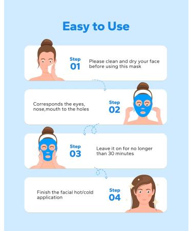 Meto Ice Face Mask - Reduce Puffiness and Dark Circles - Hot Cold Gel Beads Compress for Women - Face Spa Treatment for Pressure Headaches and Skin Care (Blue) - Buy Online on GoSupps.com