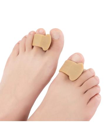 Pack of 8 Gel Toe Separators-Toe Spacers - to Straighten Overlapping Toes- Correct Crooked Toes Toe Straightener Hammer Toe Calluses Bunions Hallux Valgus (Beige)