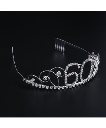 Frcolor 60th Birthday Tiara Crown | Crystal Rhinestone Happy Birthday Party Headpiece - International Shipping Available - Buy Online on GoSupps.com