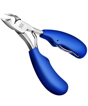 Toenail Clippers for Thick Nails: Podiatrist Toe Nail Clippers Professional Seniors Pedicure Ingrown Toenail Cutter for Men with Stainless Steel Sharp Curved Blade (Blue)