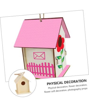 Unomor 2-Station DIY Wooden Bird Nest & House for Little Birds - Unfinished Birdhouses for Crafting - Buy Online on GoSupps.com