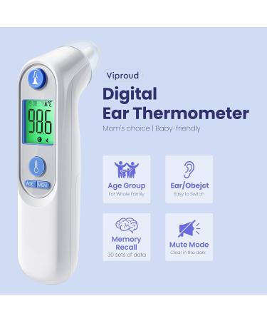 Buy Digital Ear Thermometer for Kids & Adults | High Accuracy Fast 1s Results 3-Color Coded 30 Memory Recall & 21 Disposable Probe Covers - Buy Online on GoSupps.com