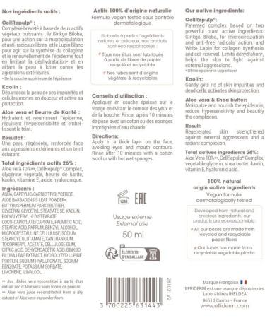 EFFIDERM - Regenerating cream mask - Hydrates nourishes the epidermis - Soothes sensitive skin - 50ml tube - Buy Online on GoSupps.com