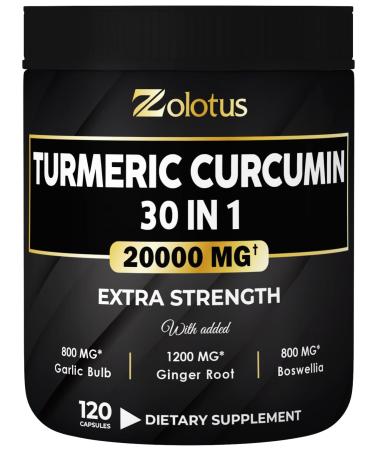 30 in 1 Turmeric Curcumin + Ginger Capsules 95% Curcuminoids Equivalent to 20000mg with Ginger Ginseng Bromelain Moringa Black Pepper Joint Inflammatory & Absorption Support - Buy Online on GoSupps.com