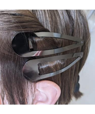30 Pcs Black Snap Hair Clips 3.1 Inch Big Size Barrettes for Women - No Slip Metal Snap Hair Pins - Buy Online on GoSupps.com
