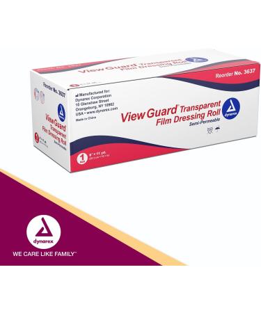 Dynarex View Guard Transparent Film Dressing Roll - 8'' x 11 yds - Non-Sterile, Protects Minor Wounds, Conforms to Body Contours - Buy Online on GoSupps.com