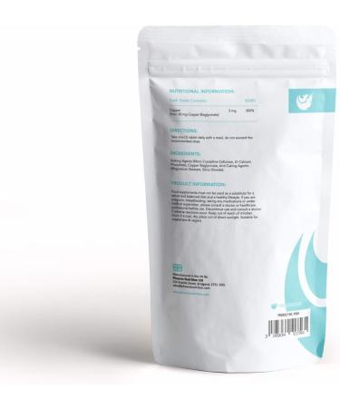 Copper Bisglycinate 3mg x 120 Tablets (Bioavailable Chelated Form) by Phoenix Nutrition - Buy Online on GoSupps.com