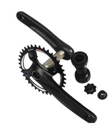 GANOPPER 170mm Crankset 30T 32T 34T 36T 38T Single Speed Mountain Bike Cycling Road Bike Crank Arm Set 36T Crankset