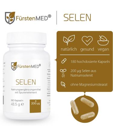 F rstenmed Selenium Capsules | 200 g High-Dosed Vegan Supplement | 180 Additive-Free Capsules for Optimal Bioavailability | International Shipping - Buy Online on GoSupps.com