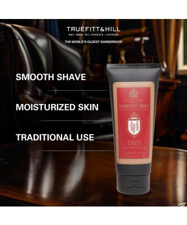 Truefitt & Hill 1805 Shaving Cream Tube - Premium Glycerin Formula for Smooth Glide & Hydration - Luxurious 2.65 oz Shave Cream - International Shipping Available - Buy Online on GoSupps.com