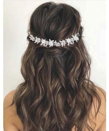 Vatocu Flower Bridal Hair Vine | Pearl & Crystal Headpiece for Weddings | Elegant Hair Accessories for Women & Girls - Buy Online on GoSupps.com